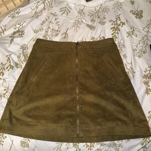 Abercrombie & Fitch Khaki Suede Mini Skirt